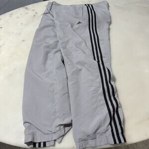 VTG Adidas Track Pants Men S Gray Black Three Stripe Ankle Zip Joggers Year 2005